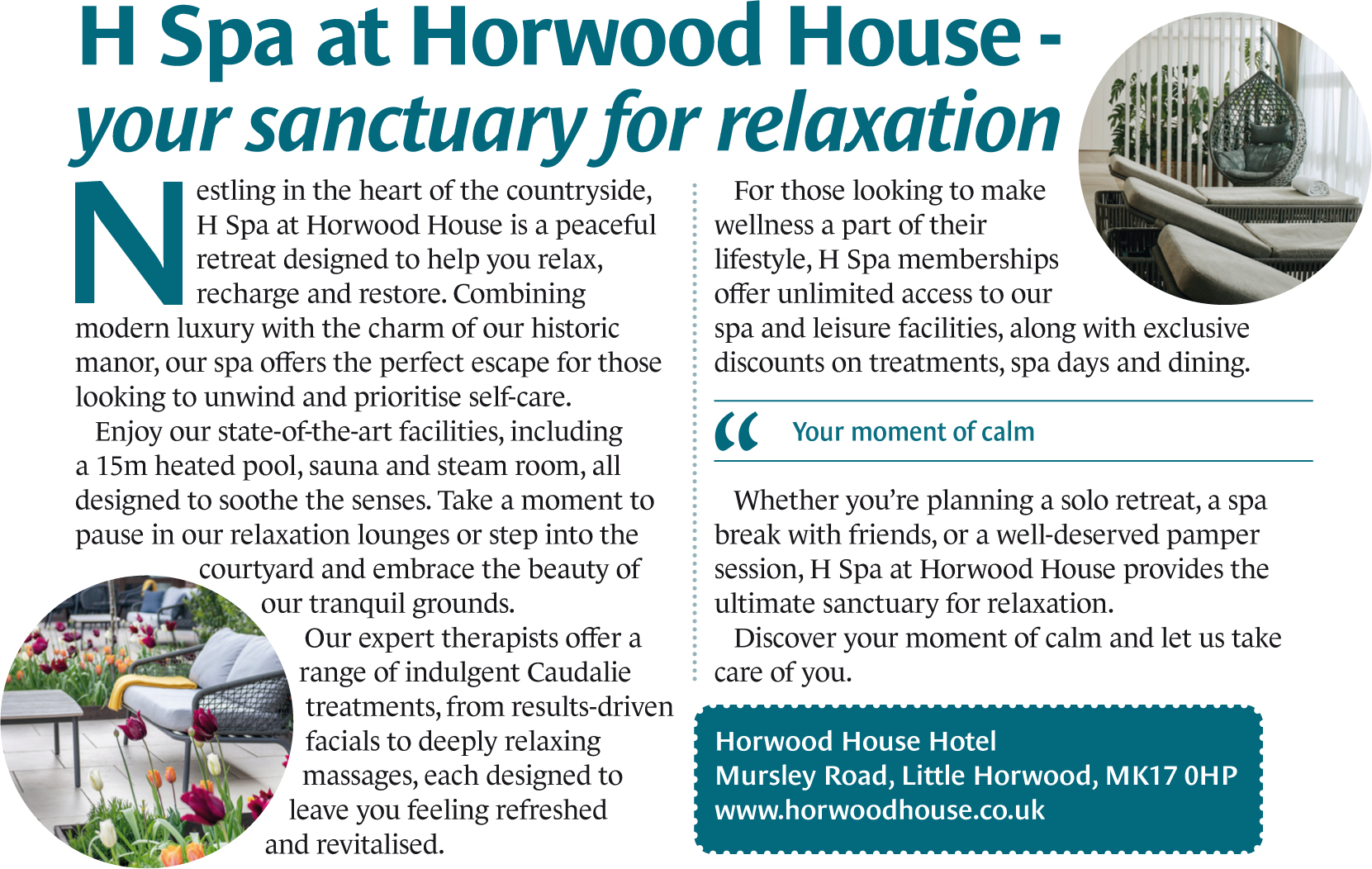 H Spa at Horwood House